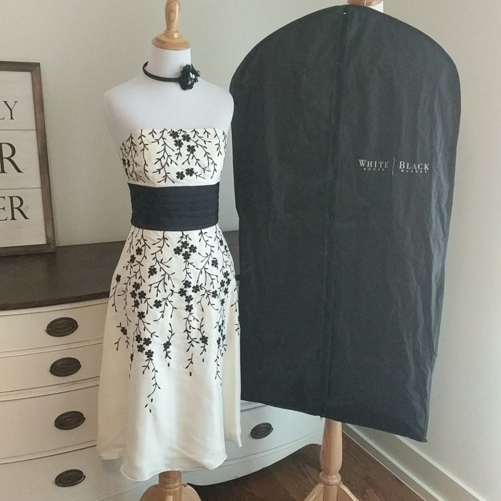 White House Black Market strapless formal gown